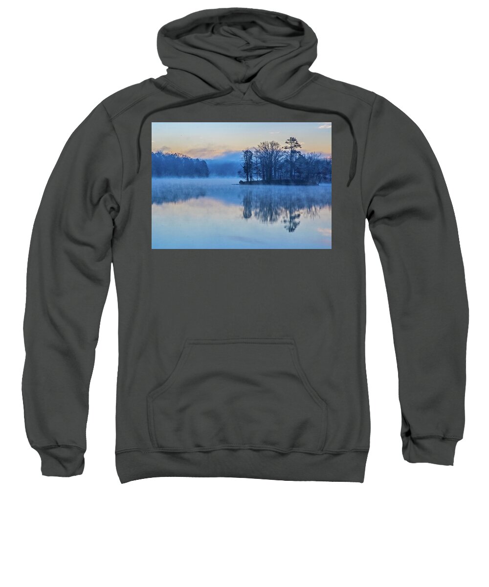 Lake Tillery Sweatshirt featuring the photograph Blue Tillery Sunrise by Matthew Irvin