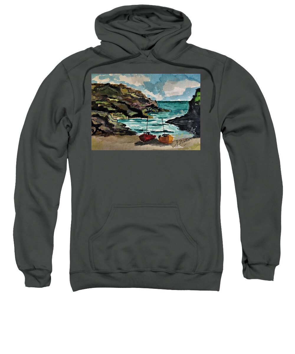Ocean Sweatshirt featuring the painting Time Out by Julie Wittwer
