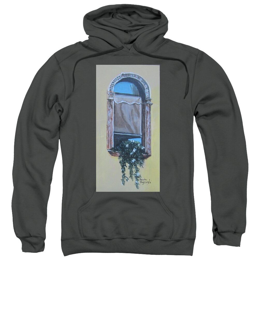 Painting Sweatshirt featuring the painting Timeless Window by Paula Pagliughi