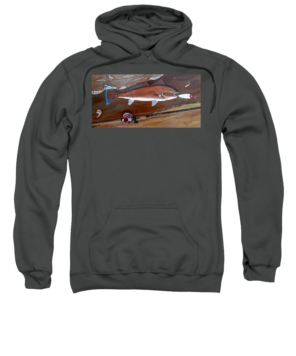 Virginia Beach Sweatshirt featuring the painting Told Ya Not to Fool With Those Redheads, Son by Mike Kling