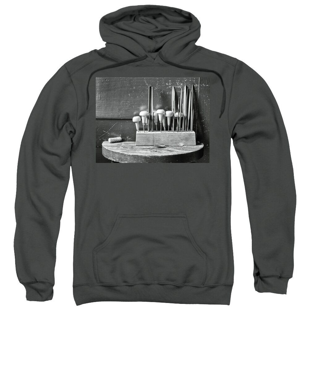 Silversmith Sweatshirt featuring the photograph Tools Of The Silversmith by Gary Slawsky