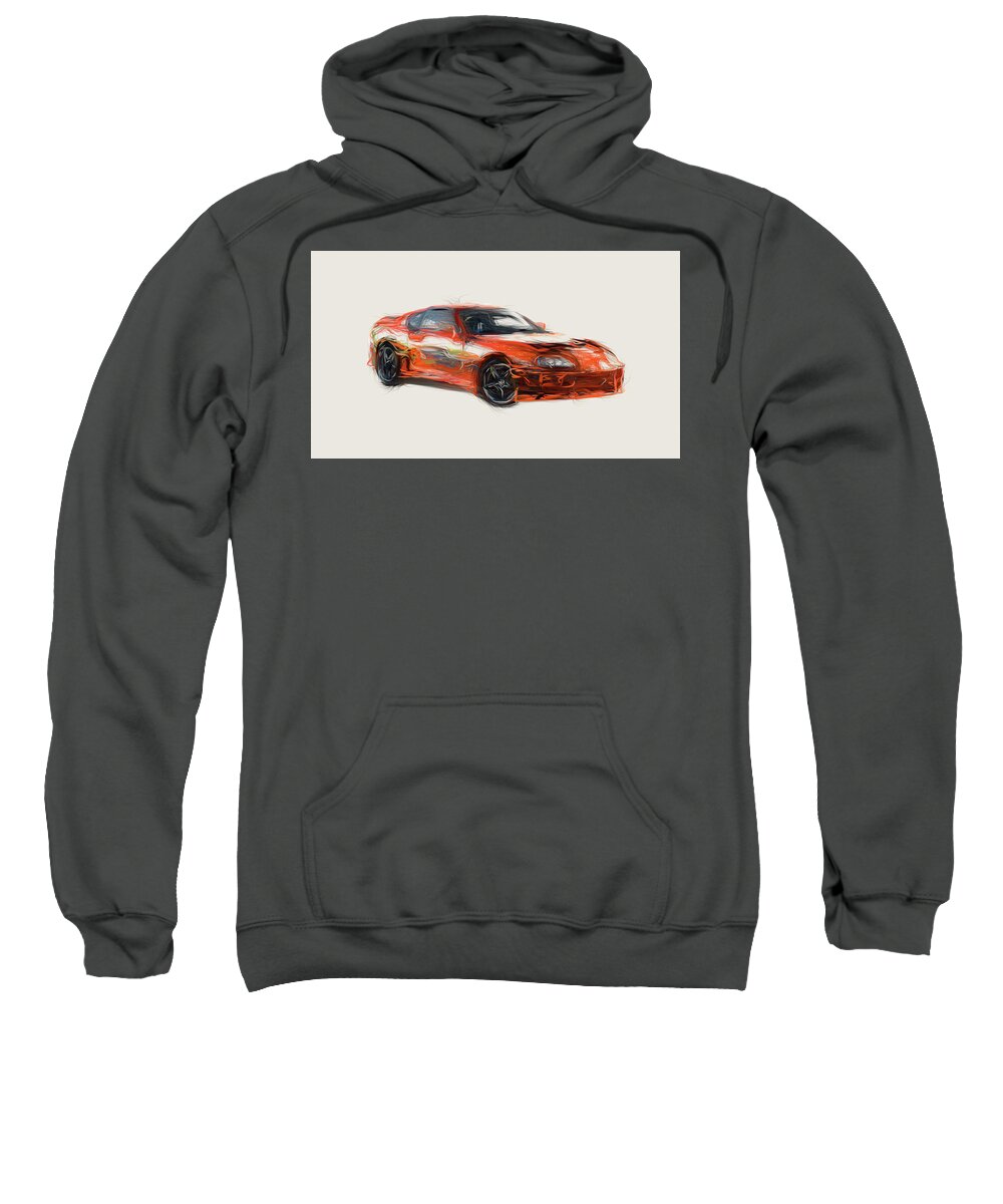 Toyota Supra The Fast and the Furious Car Drawing Adult Pull-Over Hoodie by  CarsToon Concept - Pixels