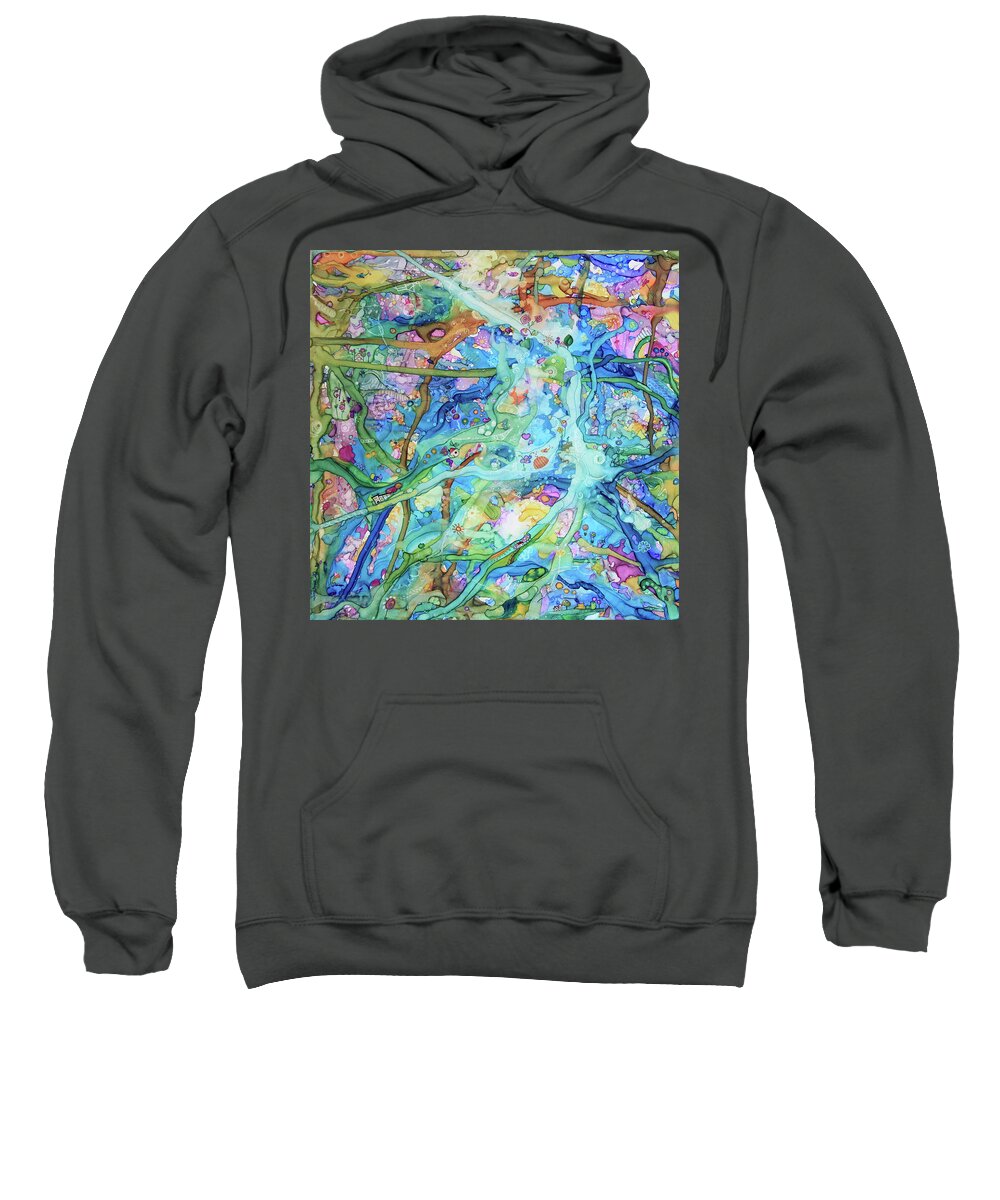 Dreamscape Sweatshirt featuring the painting Travels Along The String by Winona's Sunshyne
