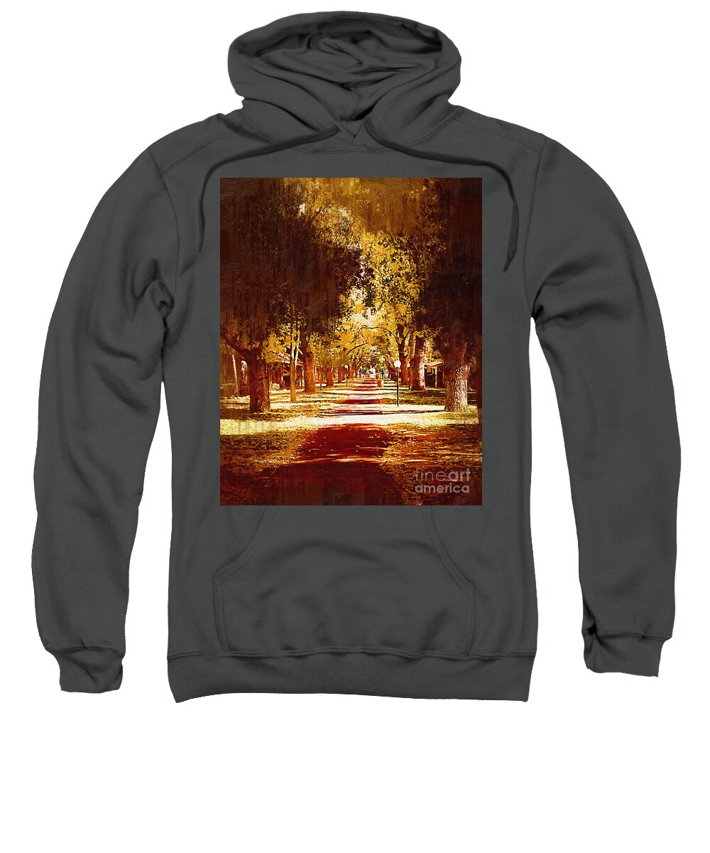 Warners-springs Sweatshirt featuring the digital art Tree Arched Walkway by Kirt Tisdale