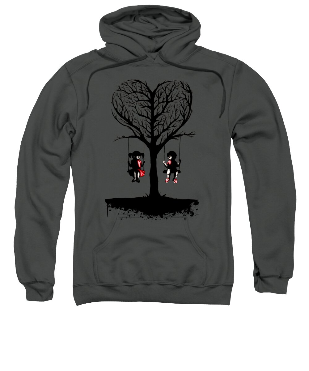 Creepy Sweatshirt featuring the drawing Tree Kids by Ludwig Van Bacon