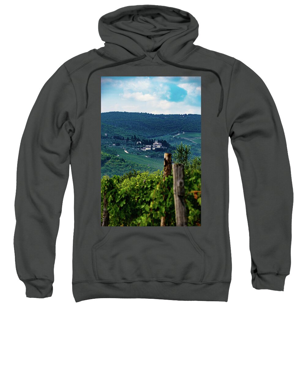 Italy Sweatshirt featuring the photograph Tuscan Vineyard by Marian Tagliarino