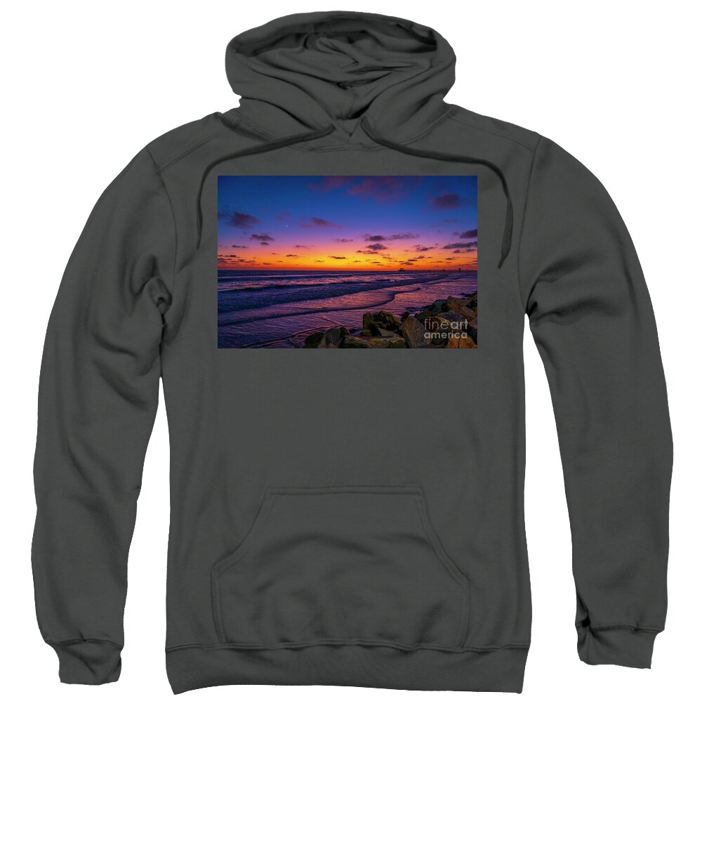 Colorful Sweatshirt featuring the photograph Twilight in Oceanside by Rich Cruse