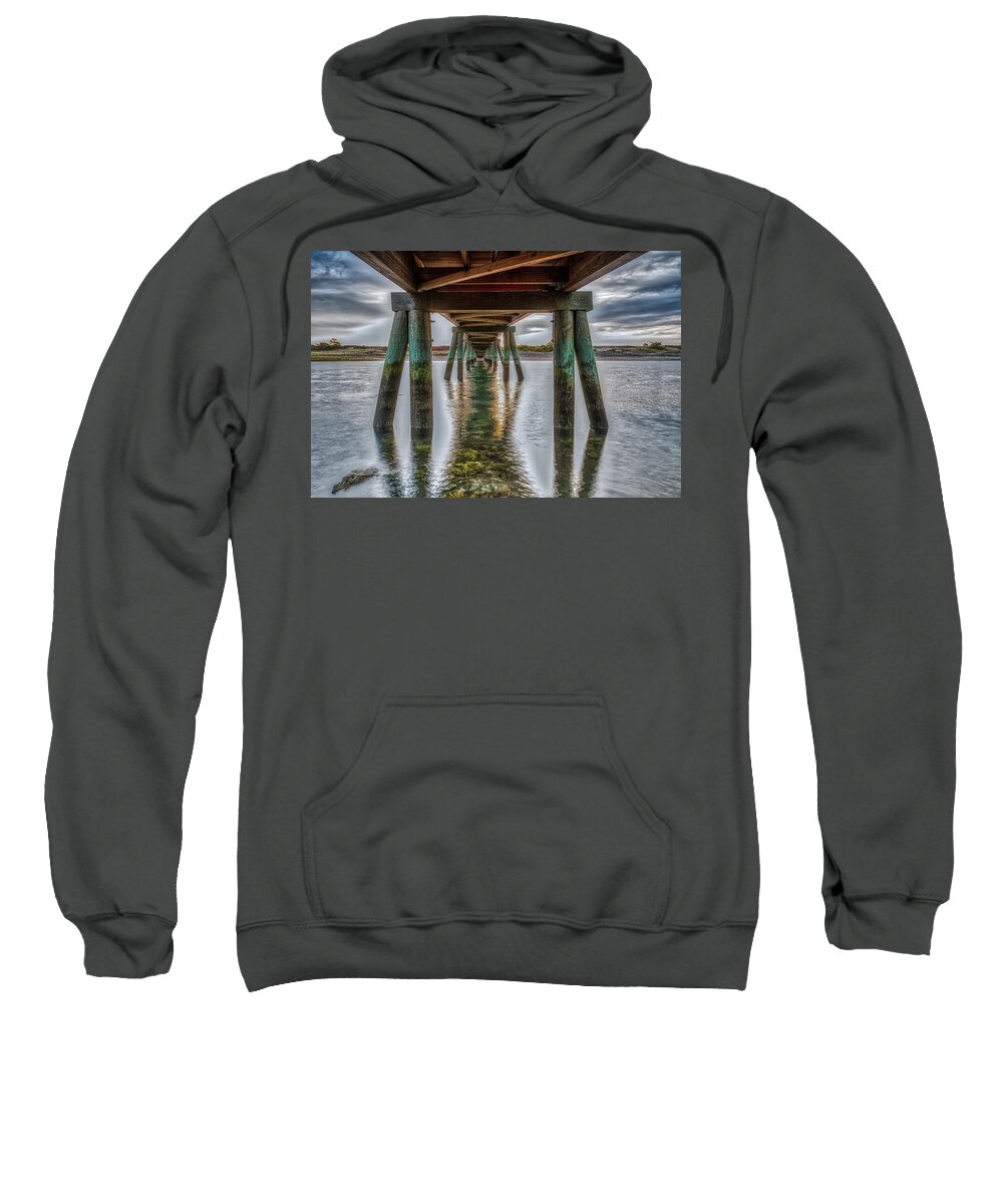 Maine Sweatshirt featuring the photograph Underneath the Bridge by Penny Polakoff