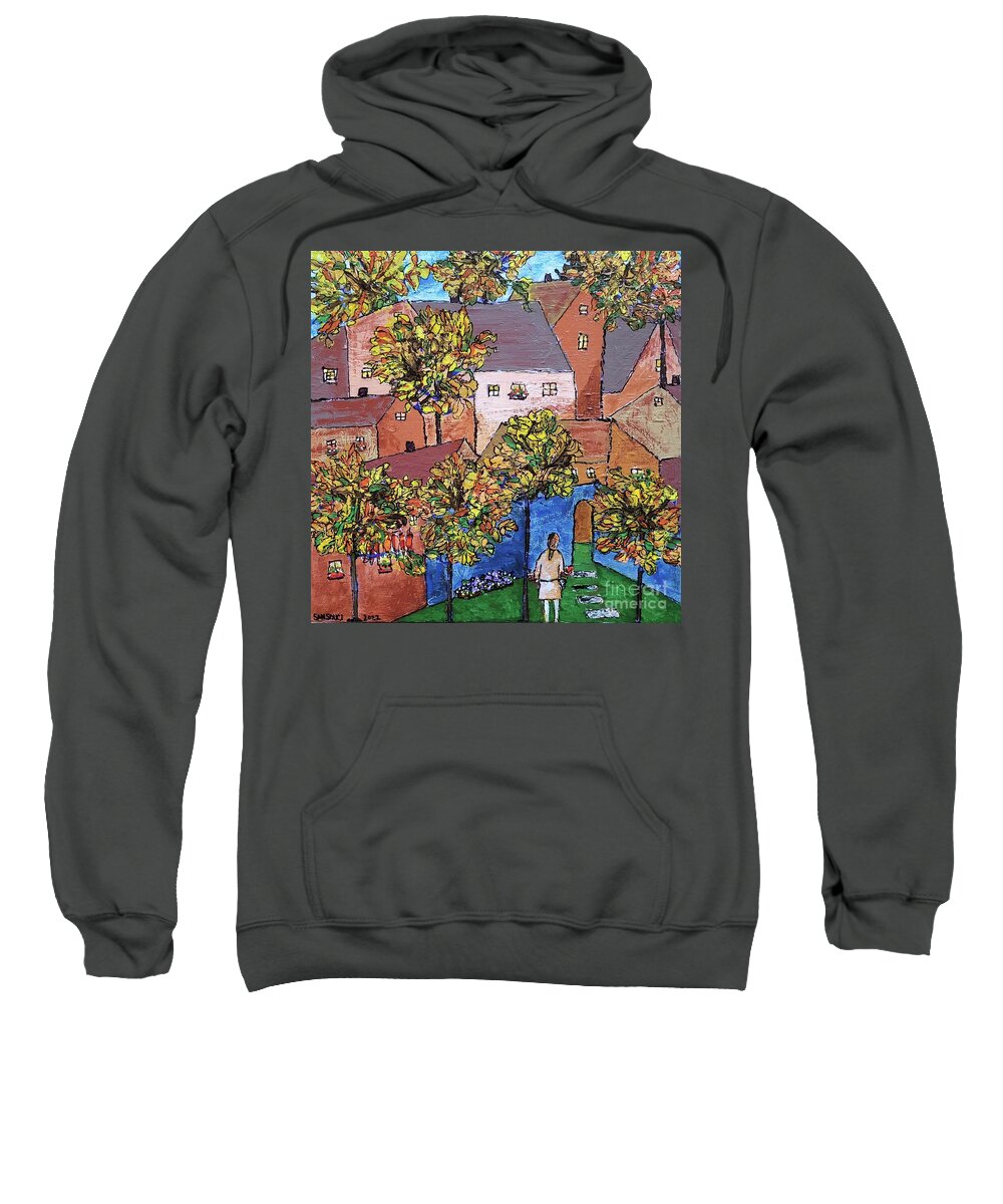  Sweatshirt featuring the painting Union Village by Mark SanSouci