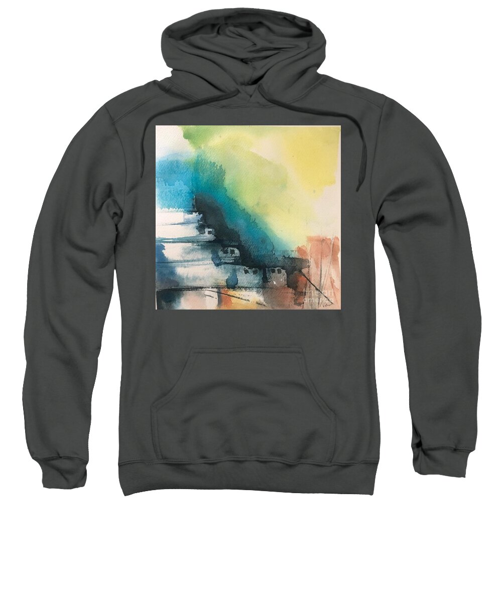 Untitled Scape Sweatshirt featuring the painting Untitled Scape by Nina Jatania