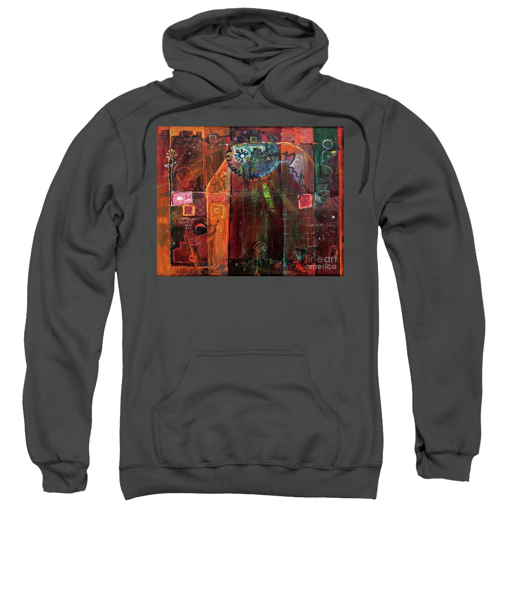 Night Shift Sweatshirt featuring the mixed media Night Shift by Cherie Salerno