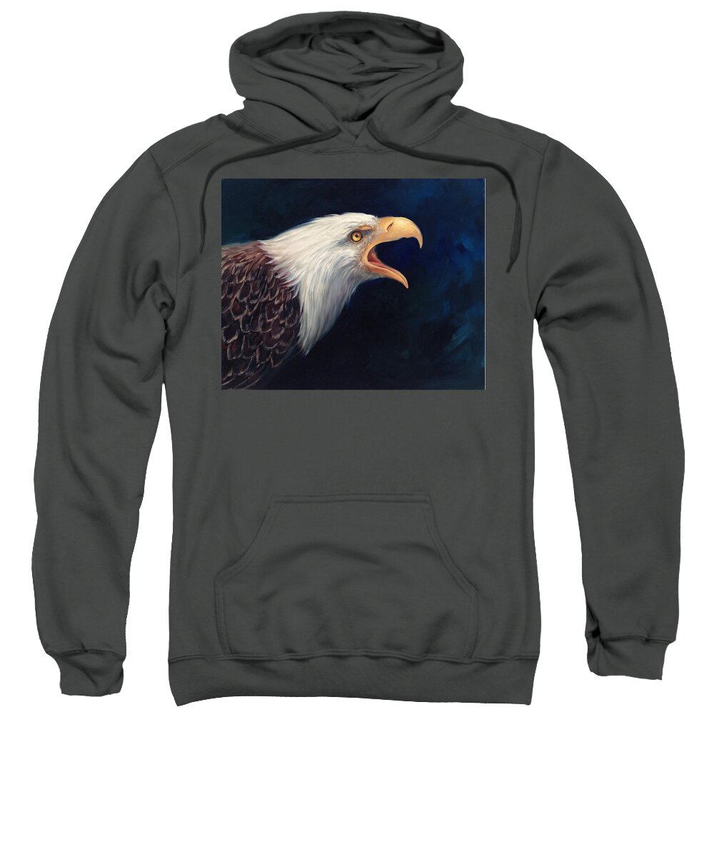 Eagle Sweatshirt featuring the painting Victory Cry Eagle by Laurie Snow Hein