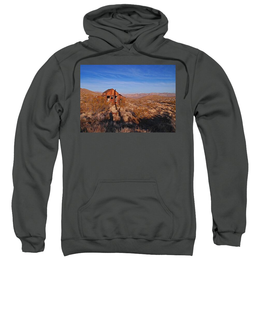 Randsburg Sweatshirt featuring the photograph View Estate - Randsburg California by Glenn McCarthy Art and Photography