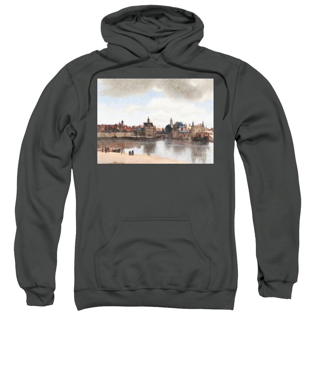 View Of Delft Sweatshirt featuring the digital art View of Delft by Jerzy Czyz