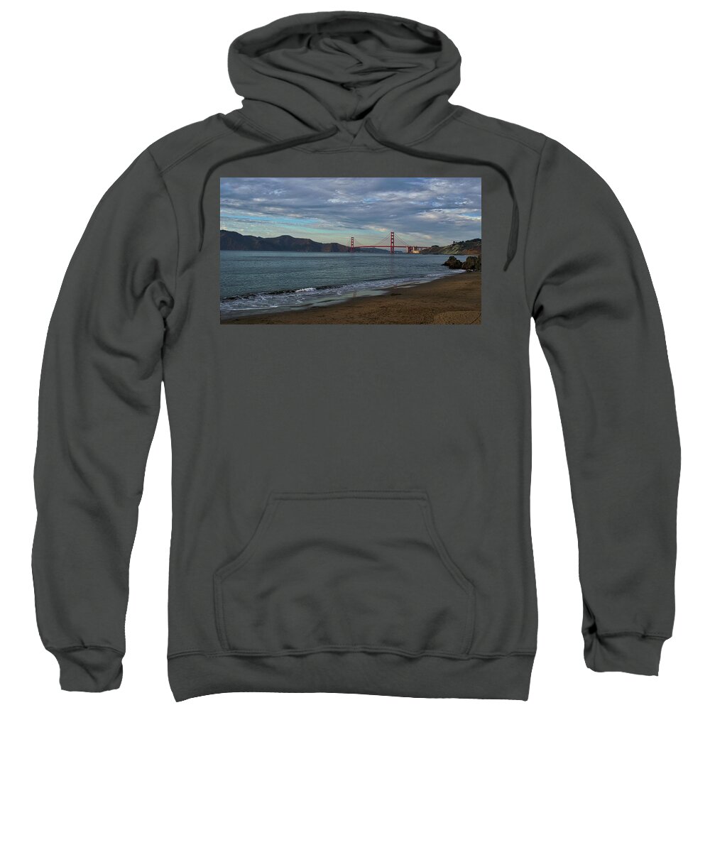 Beach Sweatshirt featuring the photograph View of the Golden Gate Bridge from Baker Beach by Matthew DeGrushe
