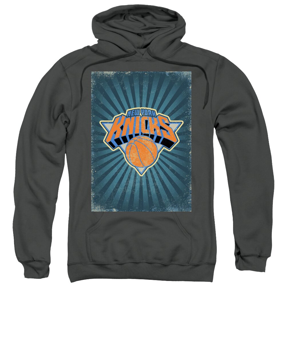 Vintage New York Knicks Adult Pull-Over Hoodie by Leith Huber - Pixels