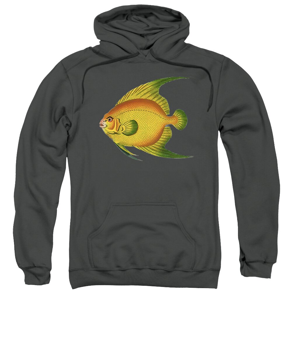Vintage Yellow Fish Sweatshirt featuring the drawing Vintage Yellow Fish T Shirt Design by Bellesouth Studio
