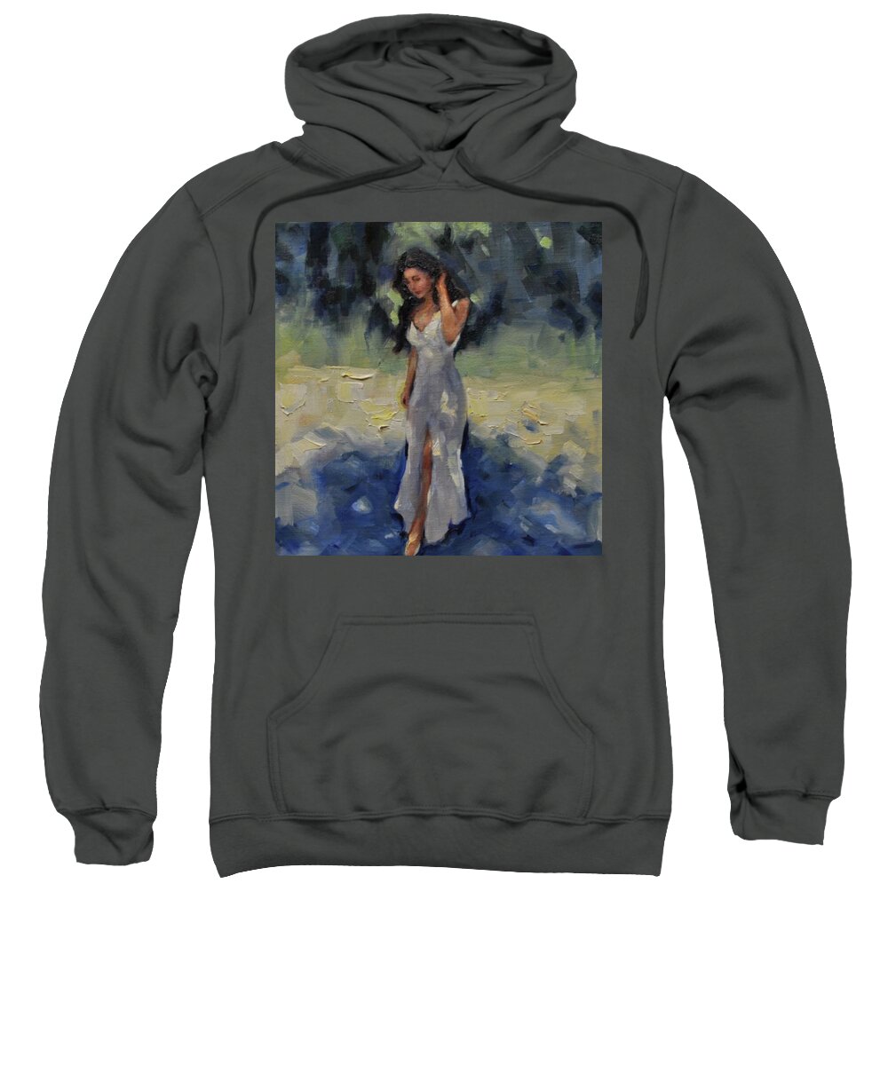 Women Sweatshirt featuring the painting Visions of Sapphires by Ashlee Trcka