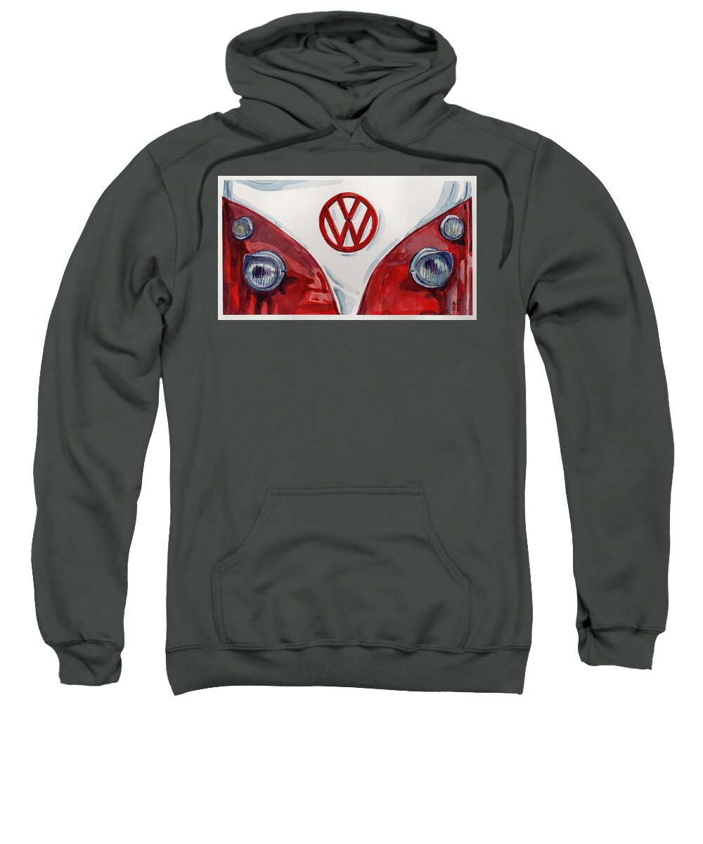 Car Sweatshirt featuring the painting Volkswagen by George Cret
