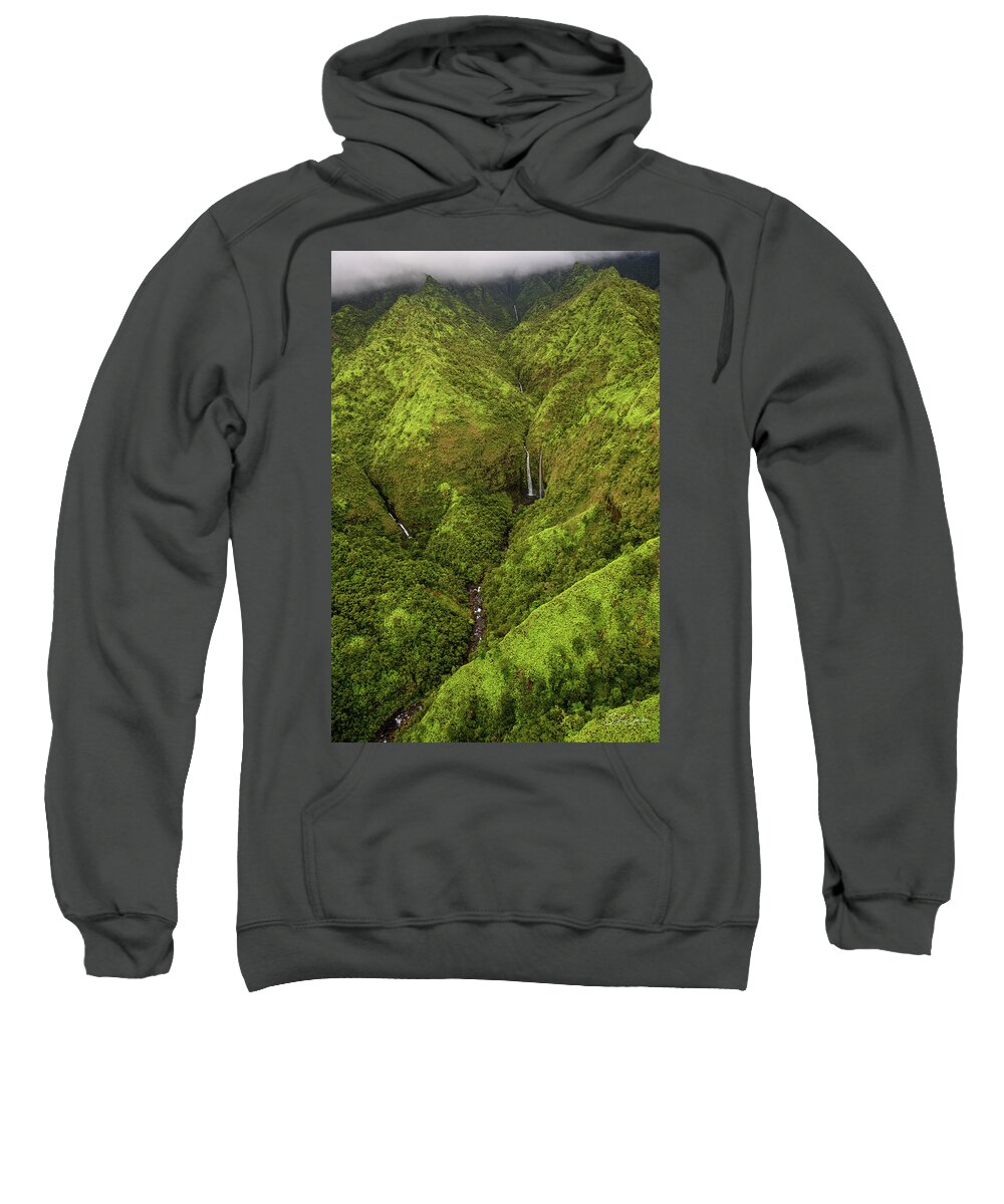 Waialeale Waterfalls Sweatshirt featuring the photograph Wai'ale'ale Falls Four by Steven Sparks