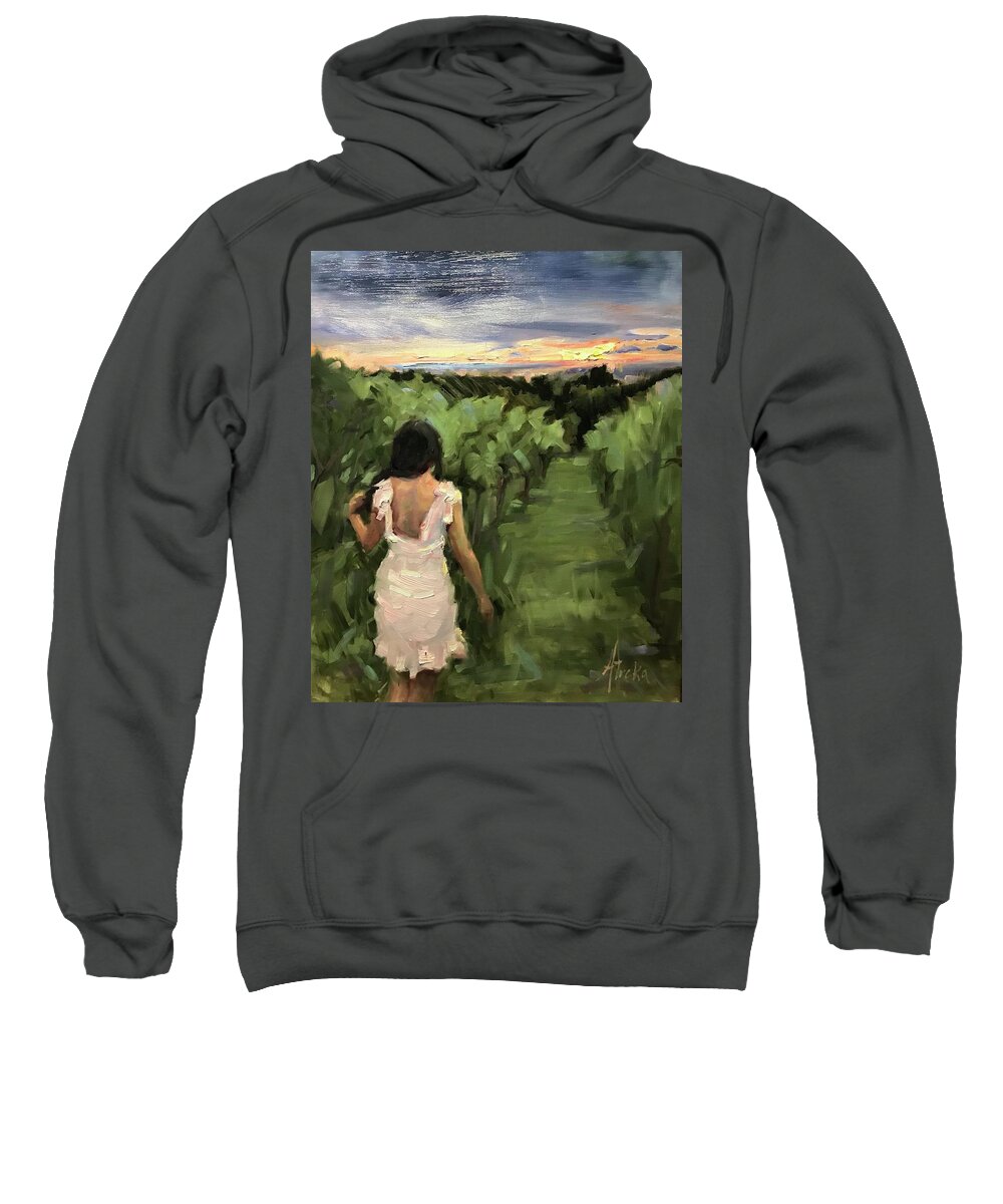 Figurative Sweatshirt featuring the painting Walk we me by Ashlee Trcka