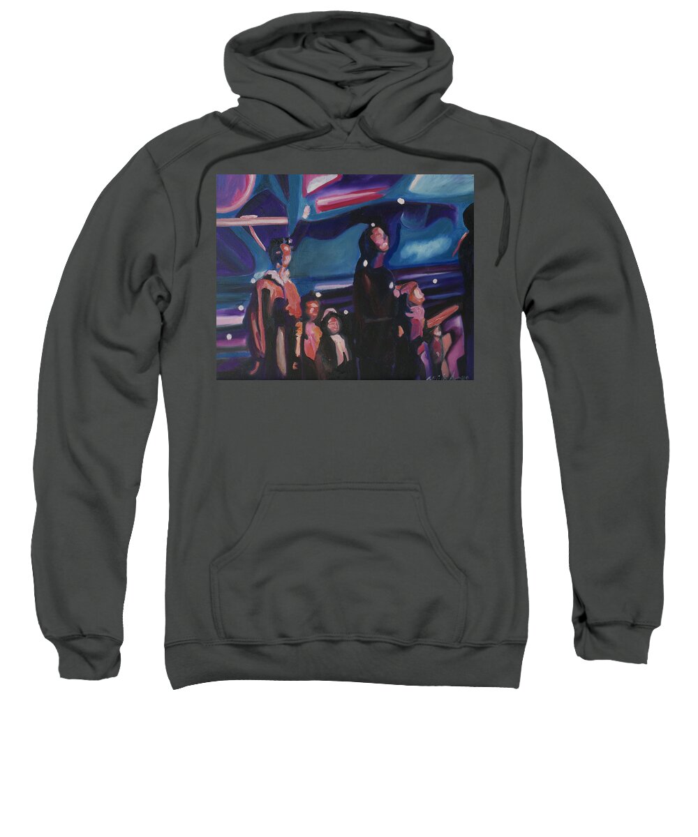 Night Scenes Sweatshirt featuring the painting Watching Alex Grey II by Patricia Arroyo