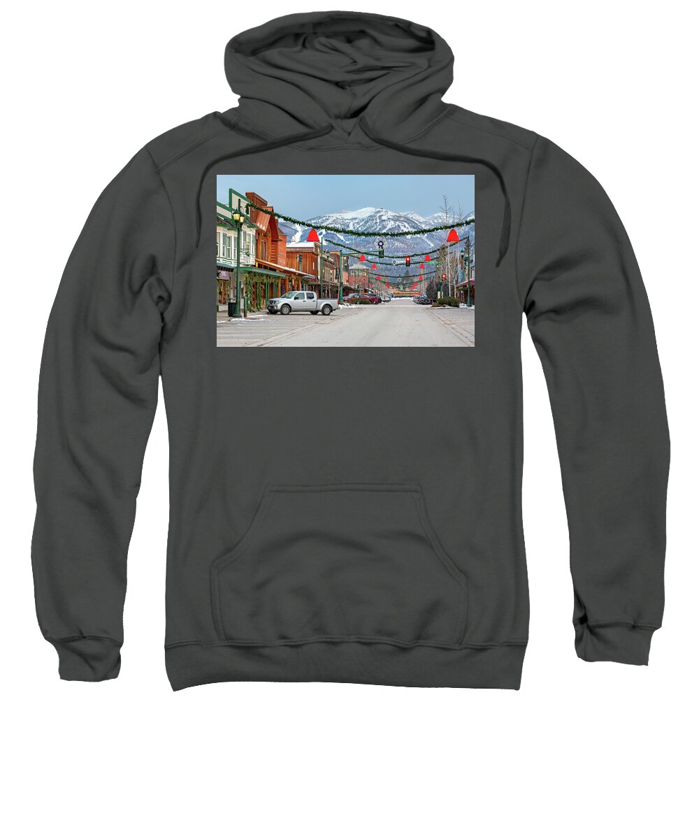 Whitefish Sweatshirt featuring the photograph Whitefish Christmas by Jack Bell