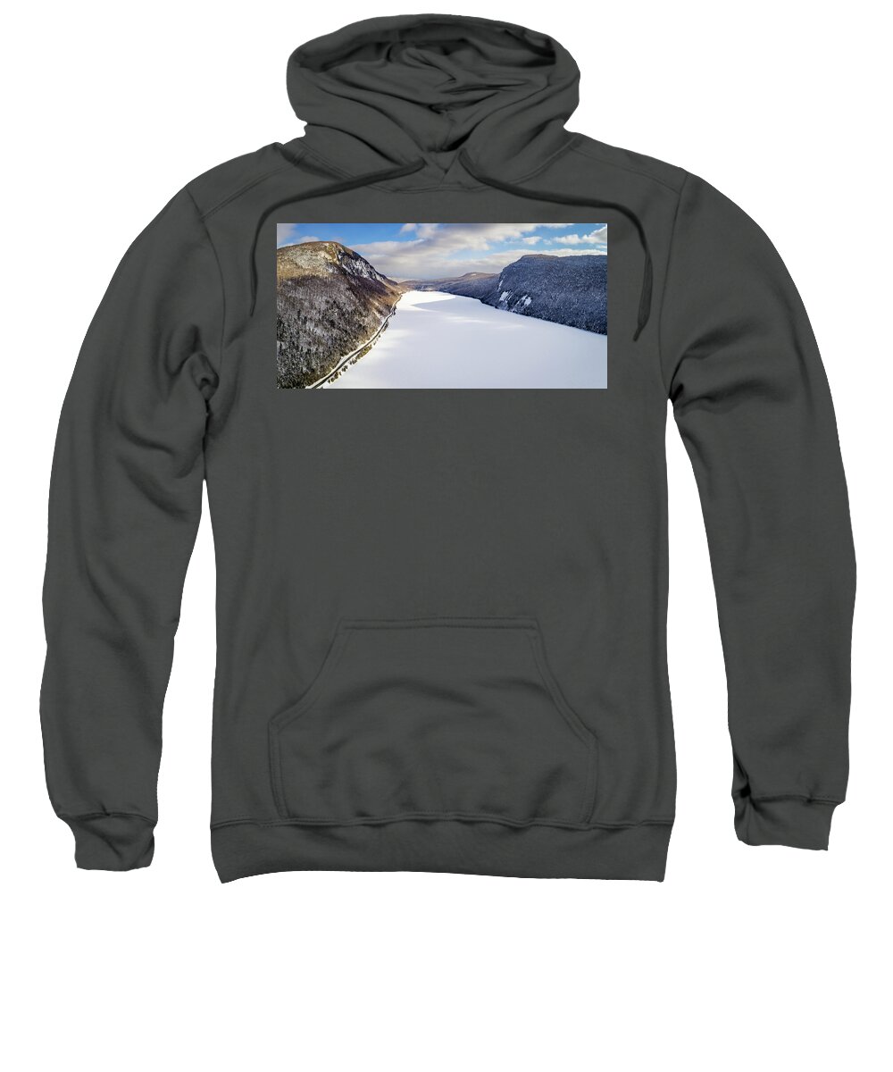 Winter Sweatshirt featuring the photograph Winter At Lake Willoughby, Vermont by John Rowe