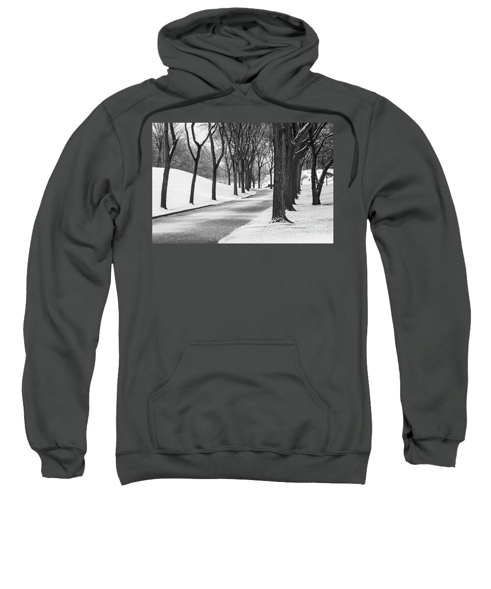 Snow Sweatshirt featuring the photograph Winter in Elmwood Cemetery by Jim West