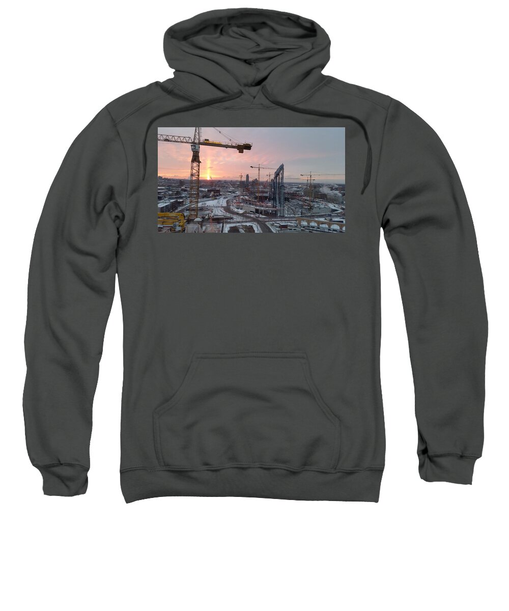 E.g. Crane Sweatshirt featuring the photograph Winter Sunrise by Peter Wagener