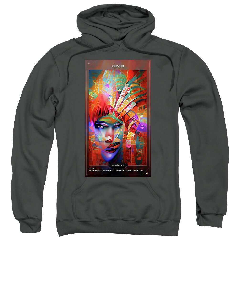 Abstract Sweatshirt featuring the digital art Wombo Competiition #57 by Denise F Fulmer