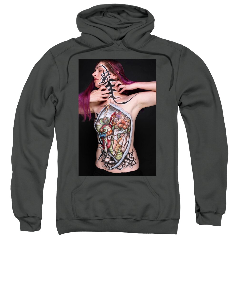 Coronavirus Sweatshirt featuring the photograph Worship of the Brazen Serpent by Angela Rene Roberts and Cully Firmin