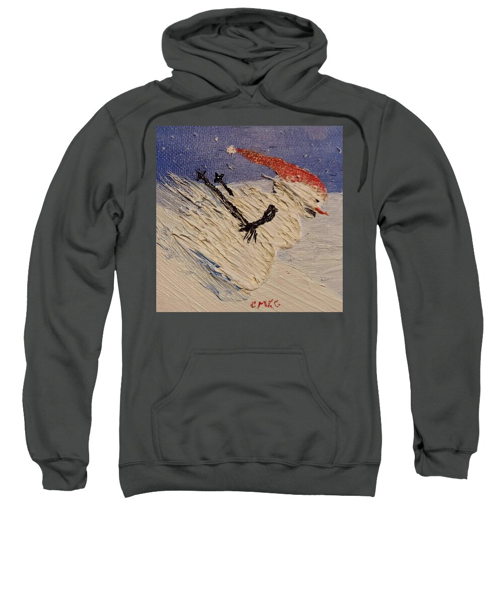  Sweatshirt featuring the painting X Factor Snowman by Christina Knight