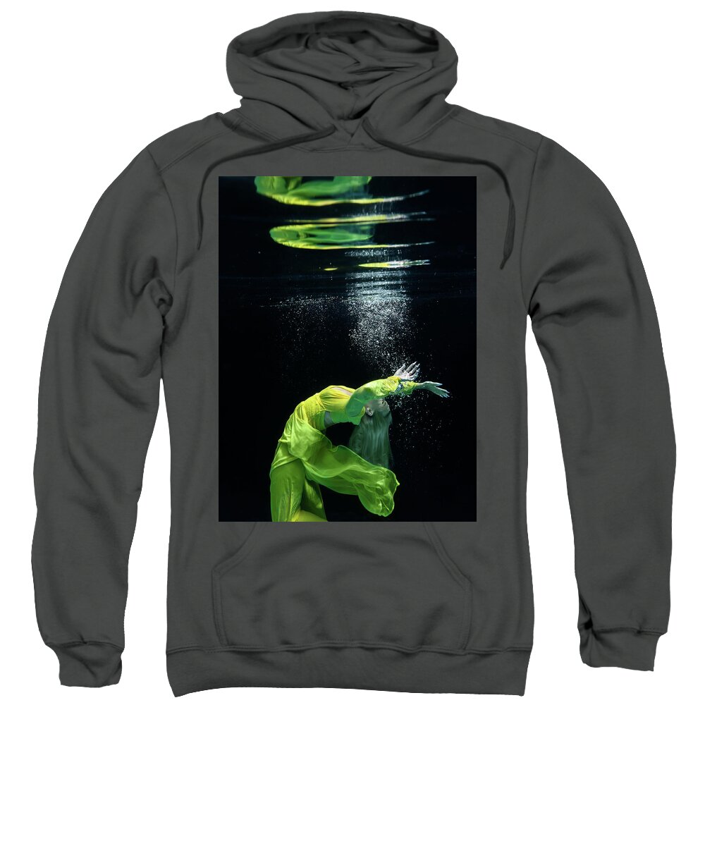 Underwater Sweatshirt featuring the photograph Yellow Mermaid by Gemma Silvestre