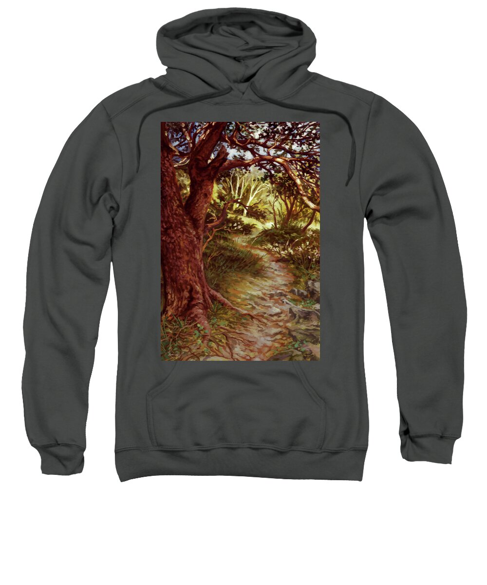 Nature Sweatshirt featuring the painting Your out of the woods by Hans Neuhart