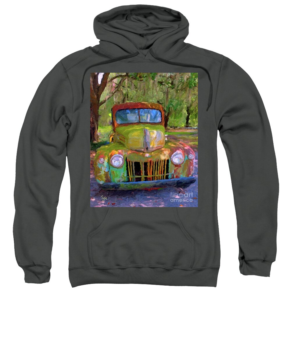 Truck Sweatshirt featuring the painting Zam's Truck by Tammy Lee Bradley