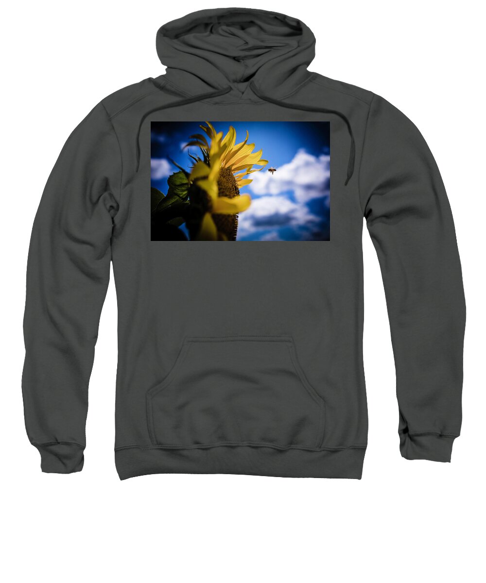  Sweatshirt featuring the photograph Zooming Bee by Nicole Engstrom