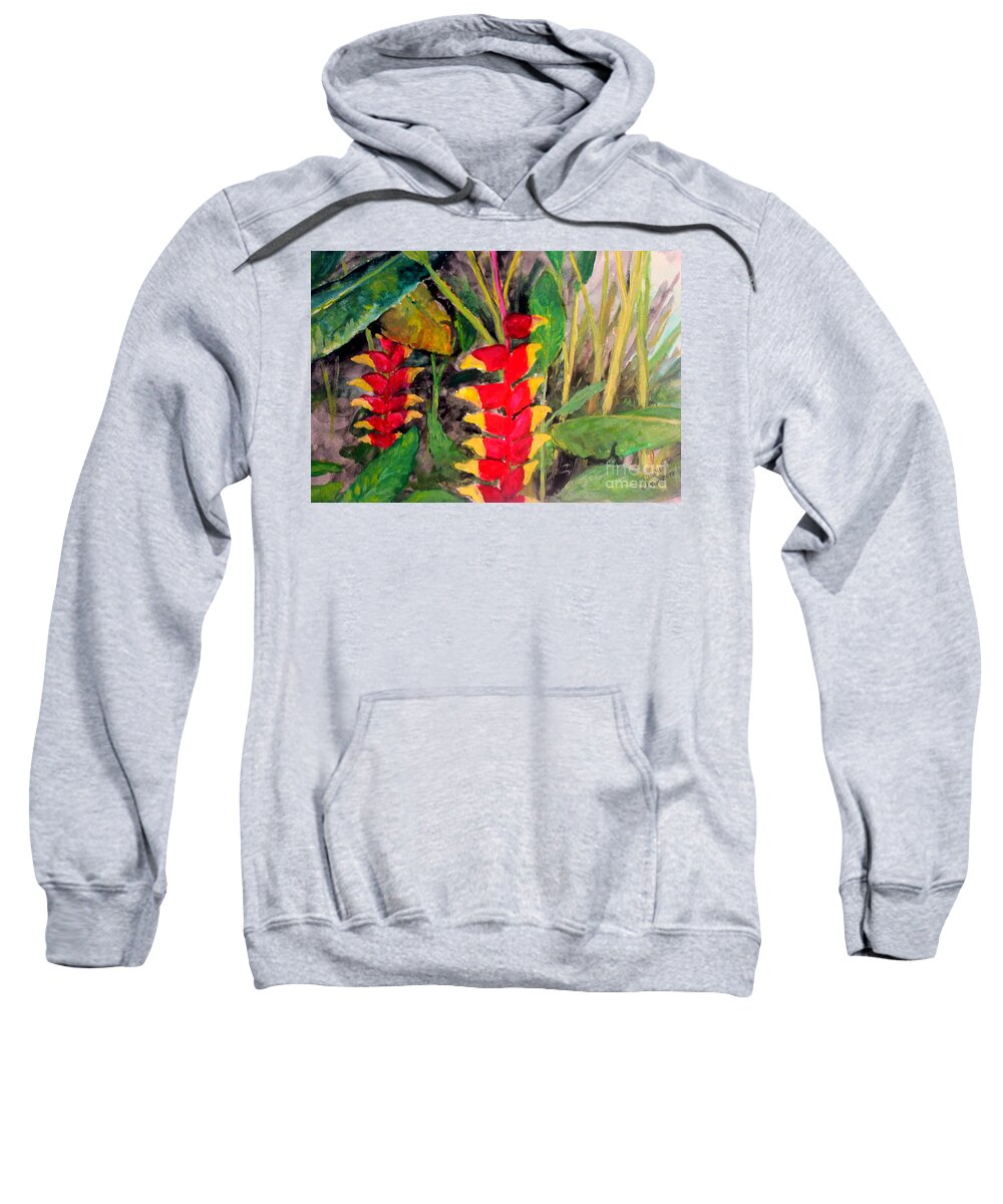 Down Grade Sweatshirt featuring the painting  In the Middle of the Brushwoods by Jason Sentuf