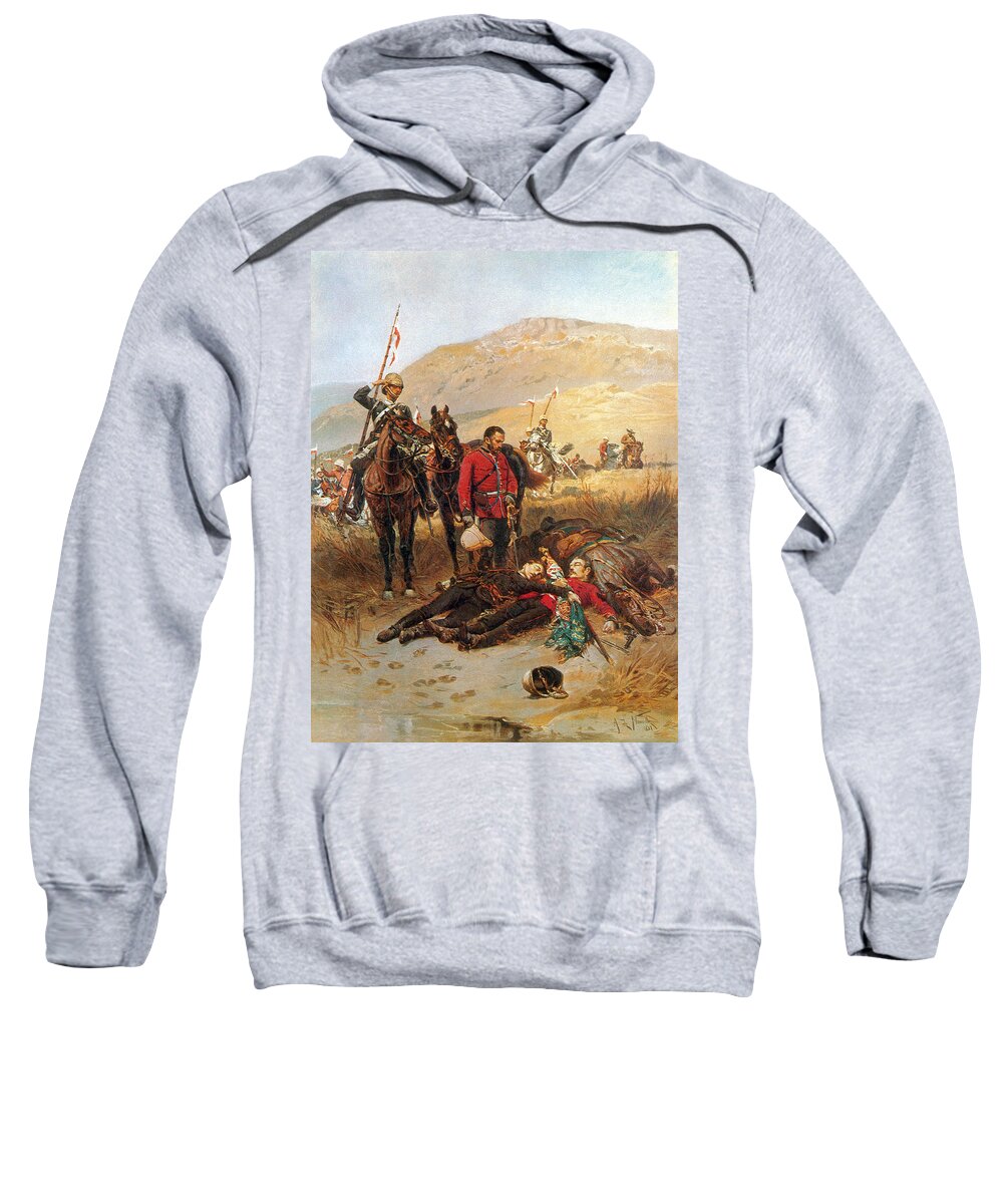 17th Lancers Sweatshirt featuring the photograph Anglo-zulu War, Battle Of Isandlwana #1 by Science Source