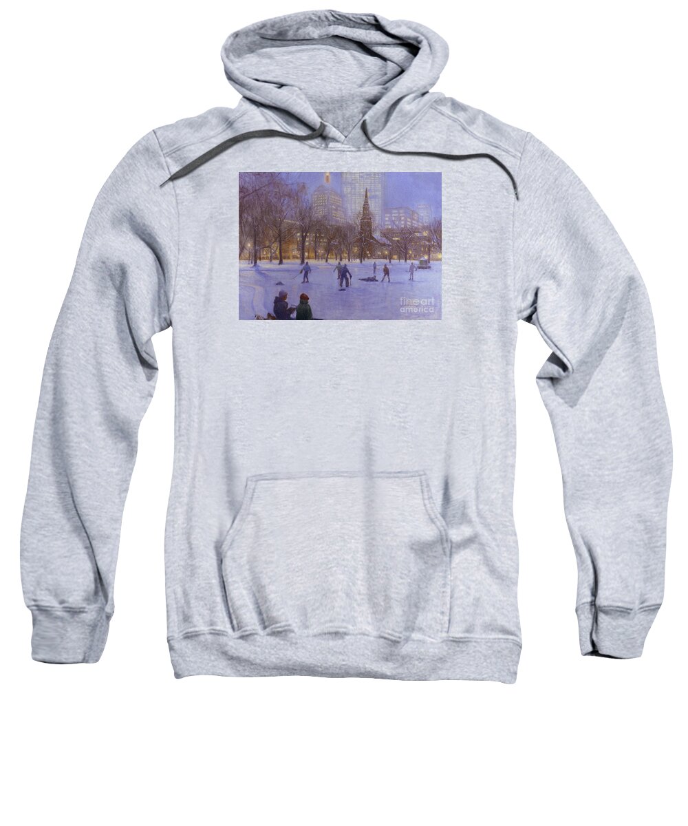 Boston Sweatshirt featuring the painting Boston Twilight Players by Candace Lovely