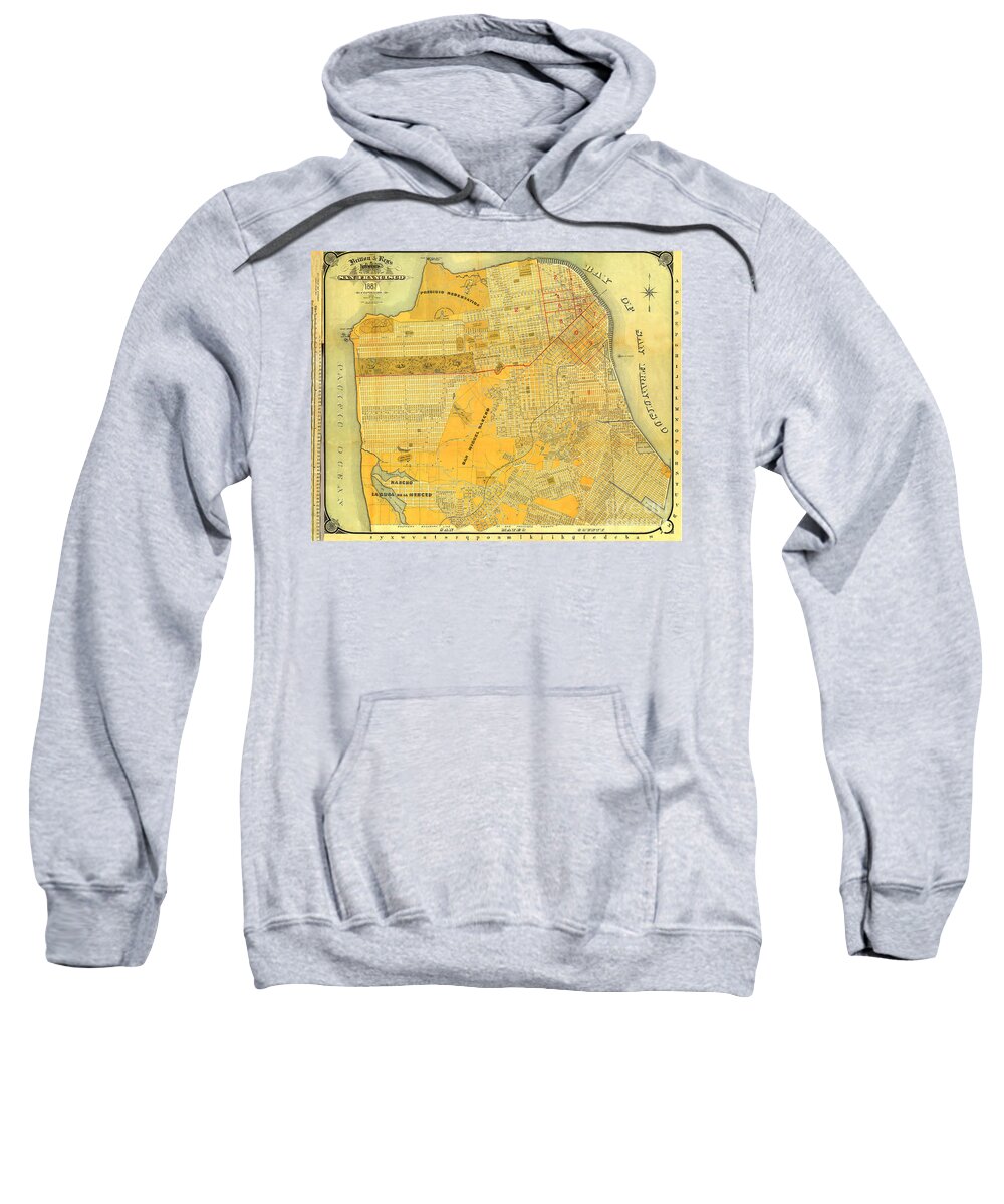 Britton And Reys Sweatshirt featuring the photograph Britton And Reys Guide Map Of The City Of San Francisco. 1887. by Monterey County Historical Society