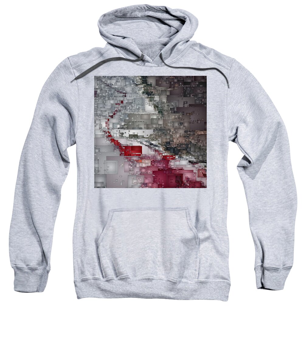 Digital Sweatshirt featuring the digital art City at War #1 by David Hansen