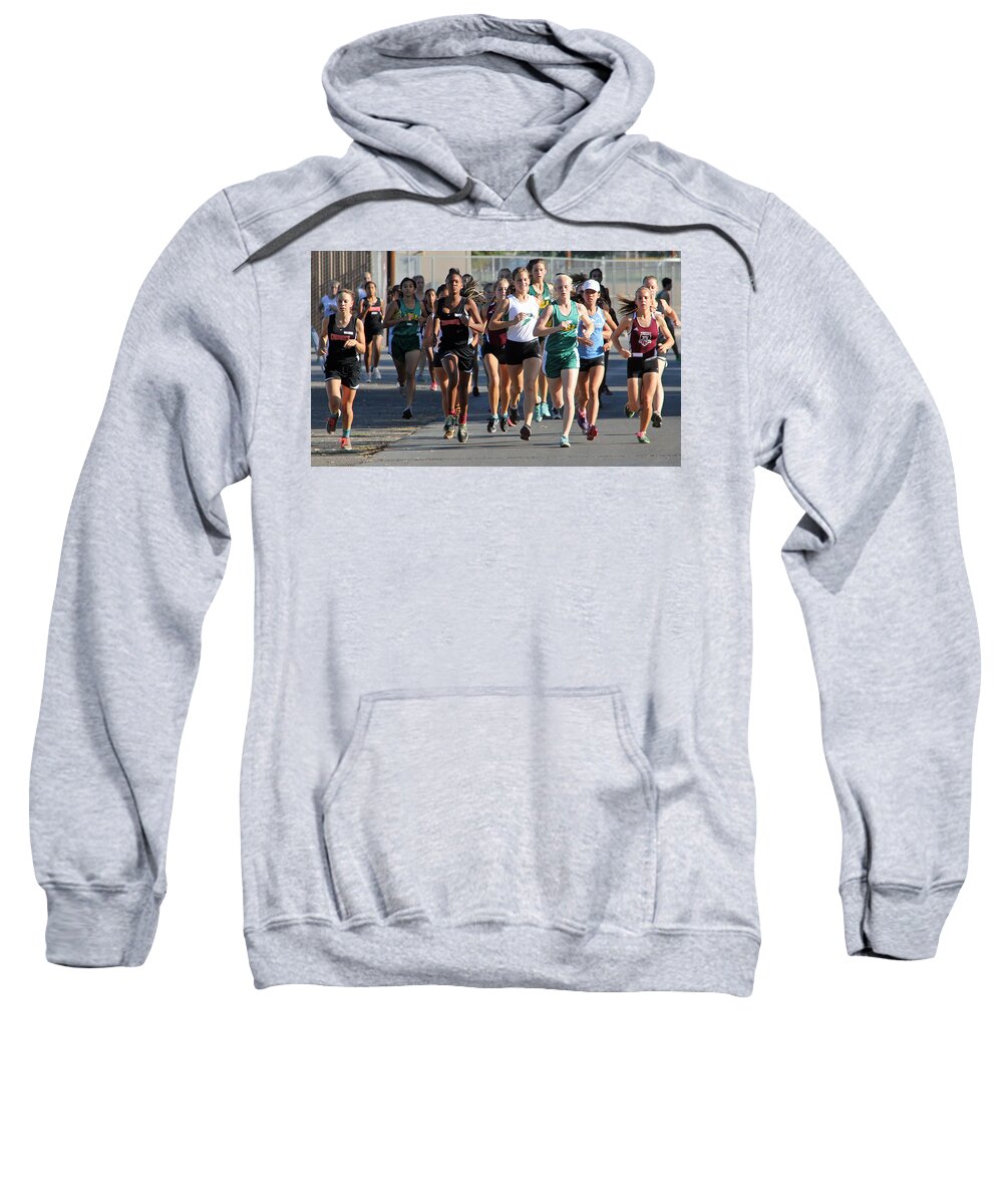 Cal Sweatshirt featuring the photograph Ladies start #1 by Randy Wehner
