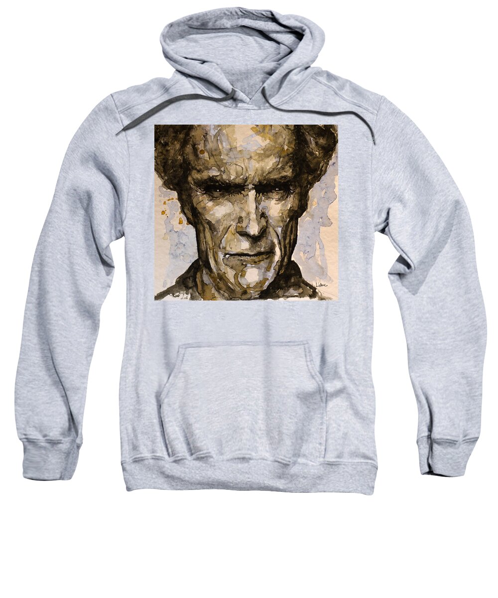 Clint Eastwood Sweatshirt featuring the painting Million Dollar Baby #1 by Laur Iduc