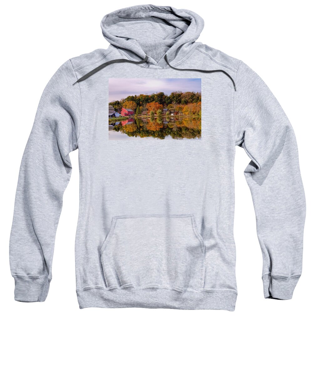 Recent Sweatshirt featuring the photograph Red Mill in Clinton New Jersey by Geraldine Scull
