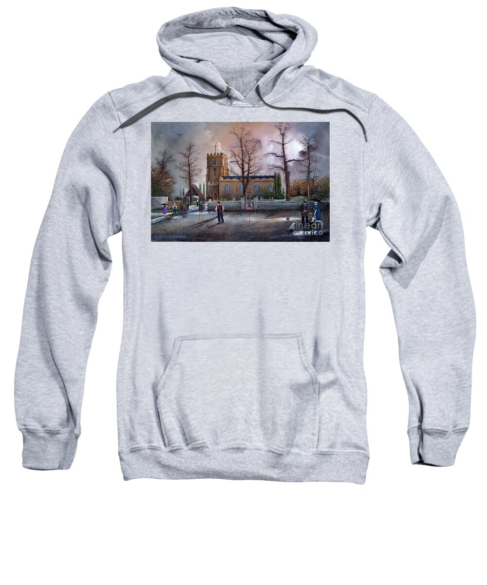 Countryside Sweatshirt featuring the painting St. Mary's Church - Kingswinford - England by Ken Wood