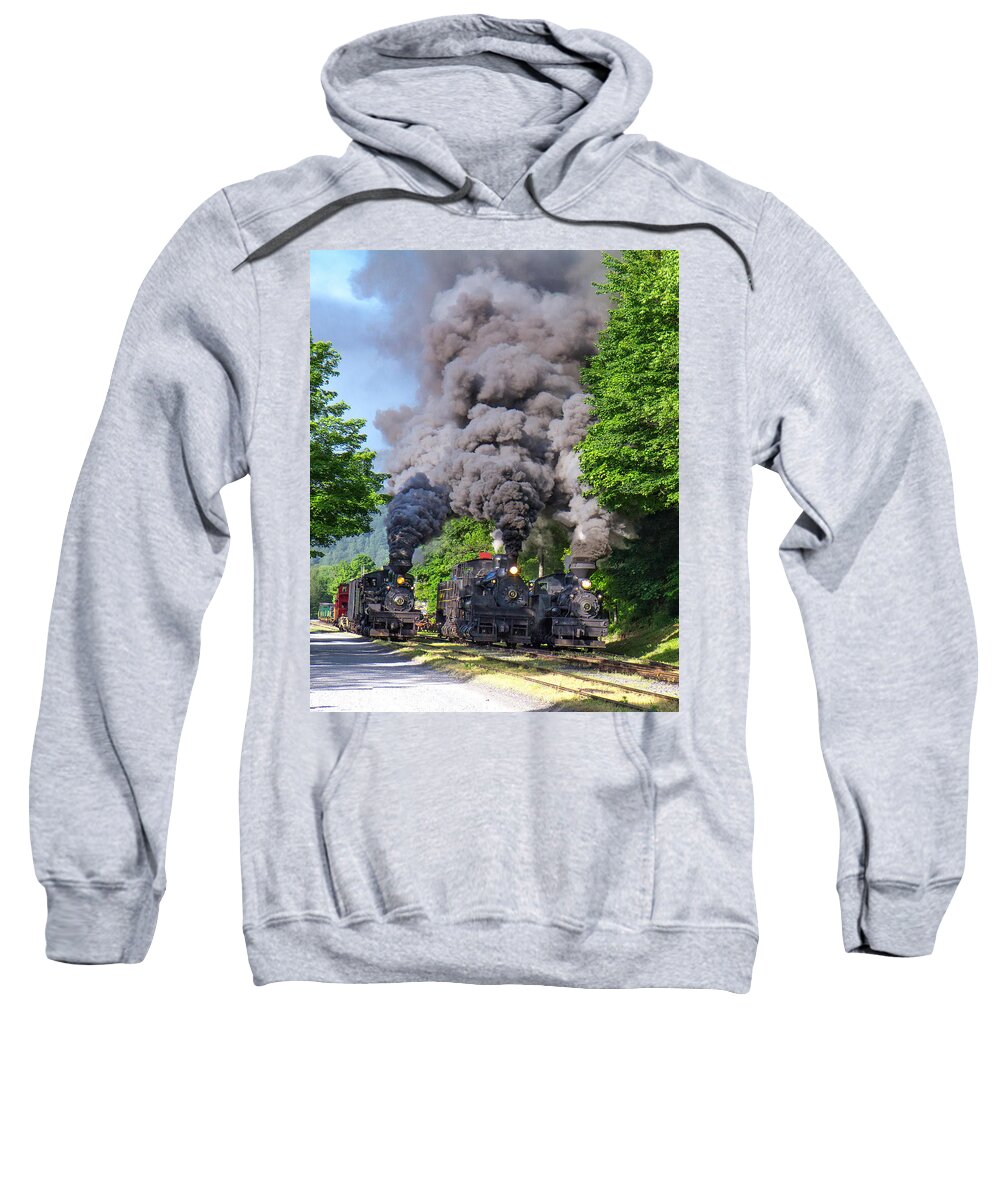 Train Race Sweatshirt featuring the photograph Cass Scenic Railroad #19 by Mary Almond