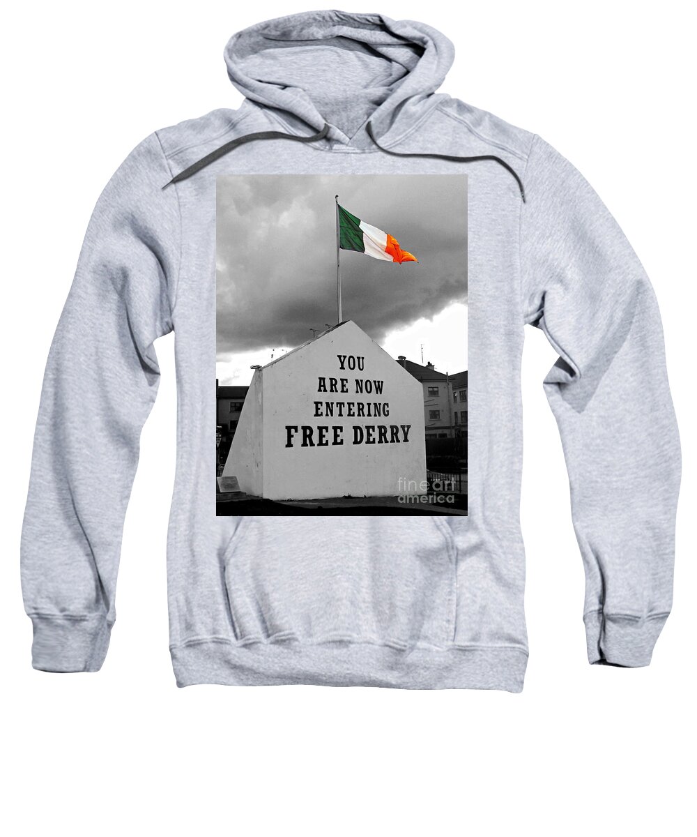 Free Derry Corner Sweatshirt featuring the photograph Free Derry Wall 1 by Nina Ficur Feenan