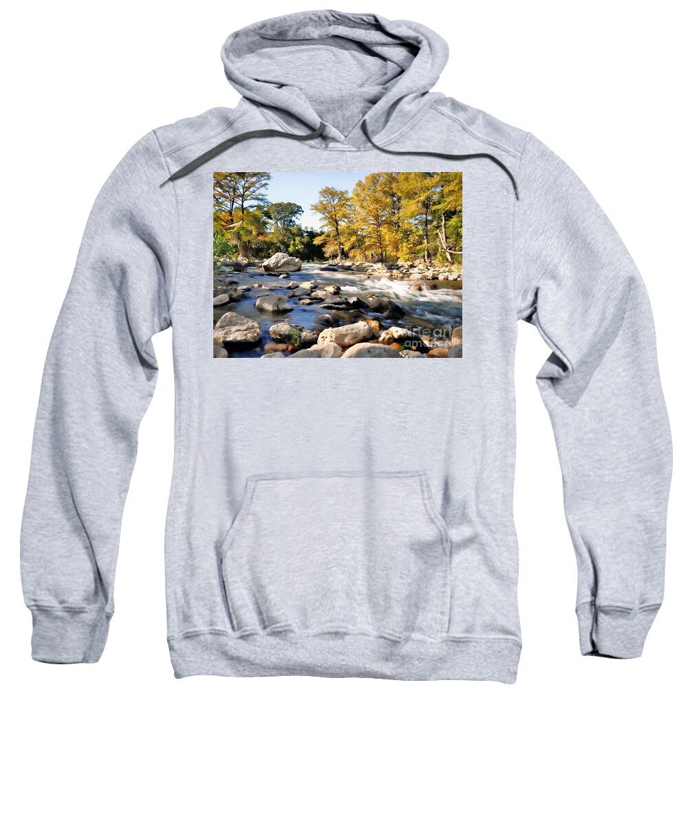 River Sweatshirt featuring the photograph Guadalupe River #2 by Savannah Gibbs