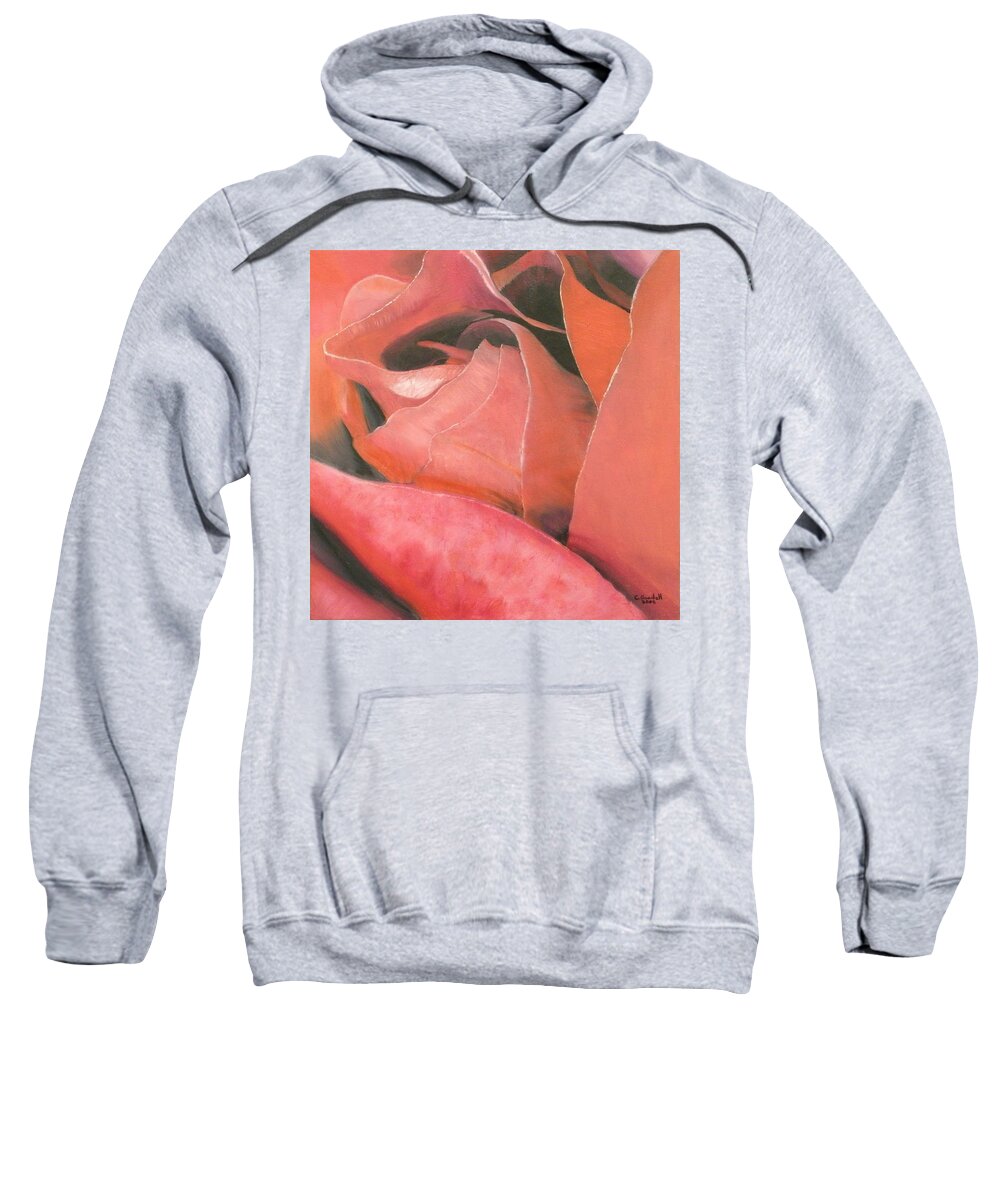 Rose Sweatshirt featuring the painting Rose by Claudia Goodell